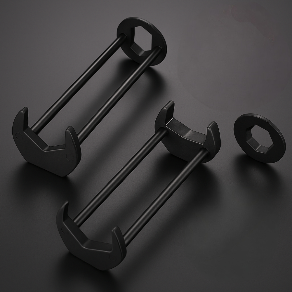 Llave para tuercas de lavabo con mango largo - Cabezal giratorio, eje extendido y agarre antideslizante