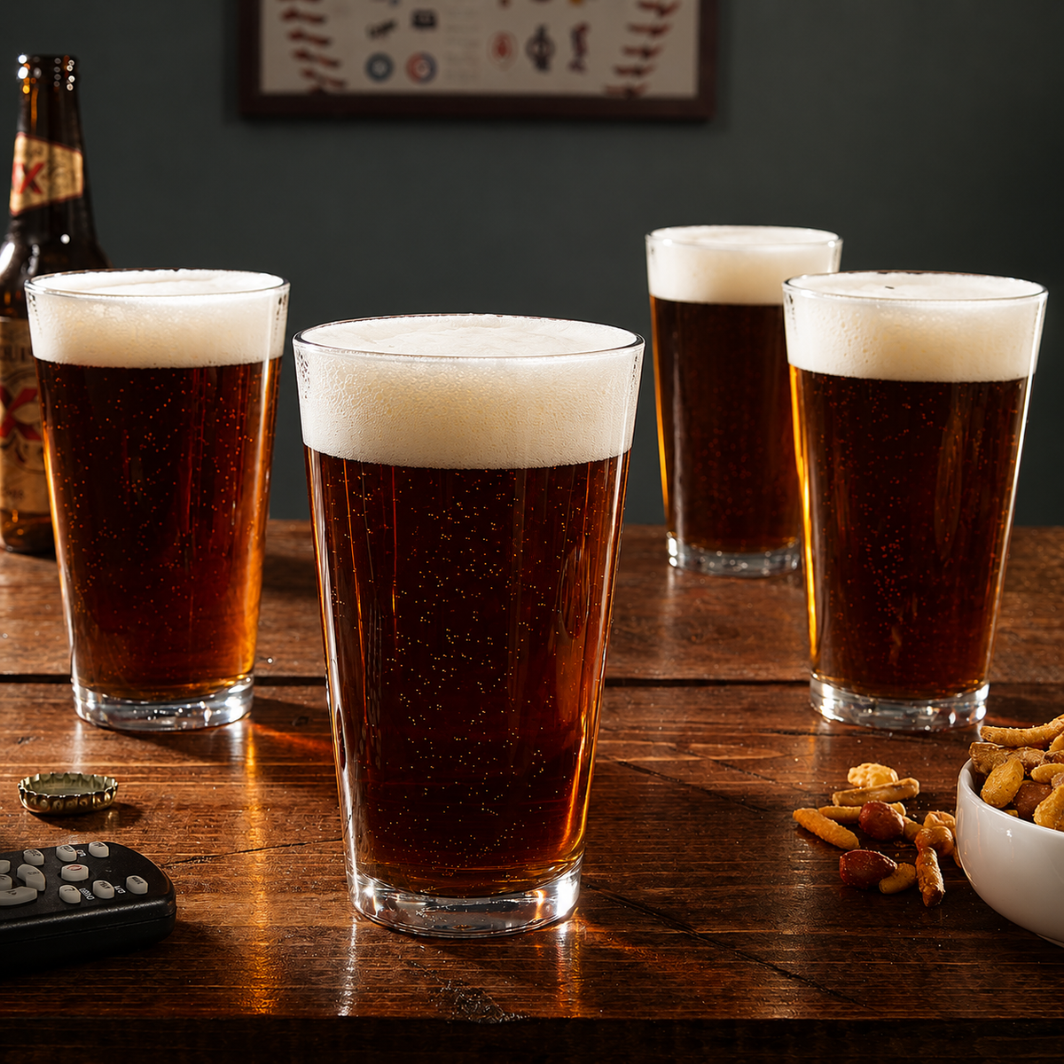 Dekorativní půllitry na pivo s vyrytým motivem Oktoberfestu
