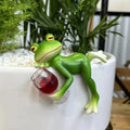 Oktoberfest Clip-On Frog Planter Figurine – Bavarian Beer Theme