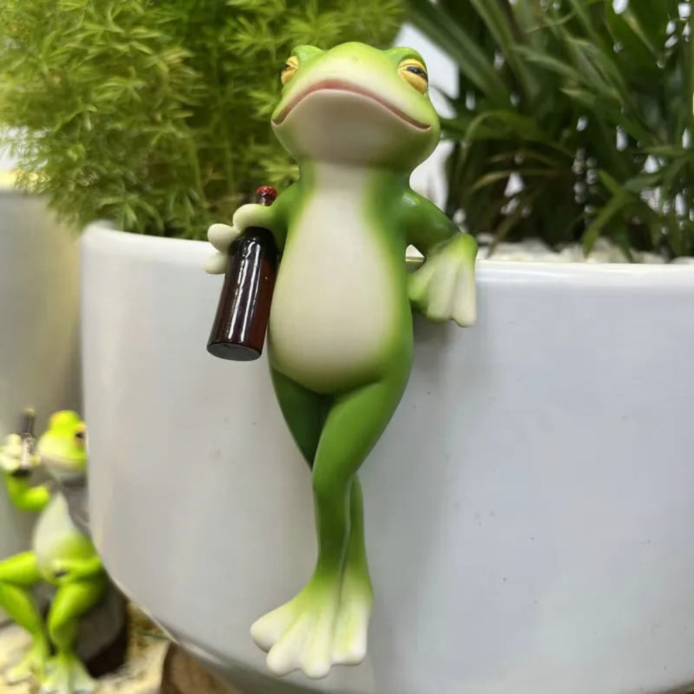 Oktoberfest Clip-On Frog Planter Figurine – Bavarian Beer Theme