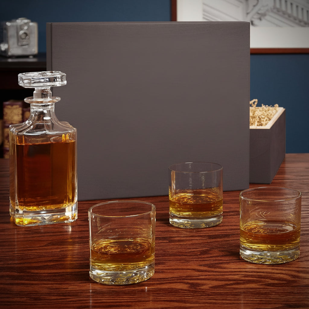 Decanter da whisky Oktoberfest inciso — decorazione dettagliata della superficie