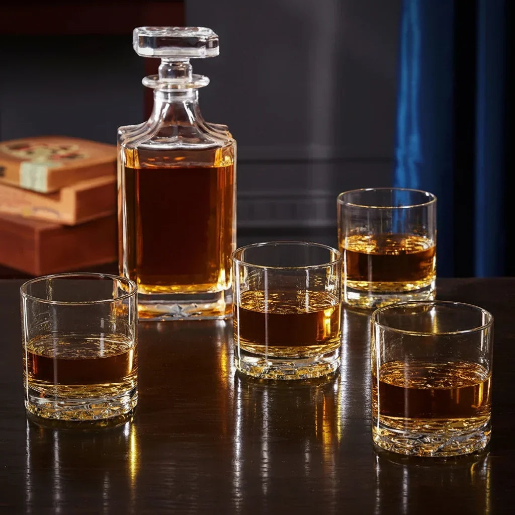 Decanter da whisky Oktoberfest inciso — decorazione dettagliata della superficie