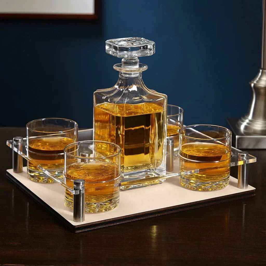 Decanter da whisky Oktoberfest inciso — decorazione dettagliata della superficie