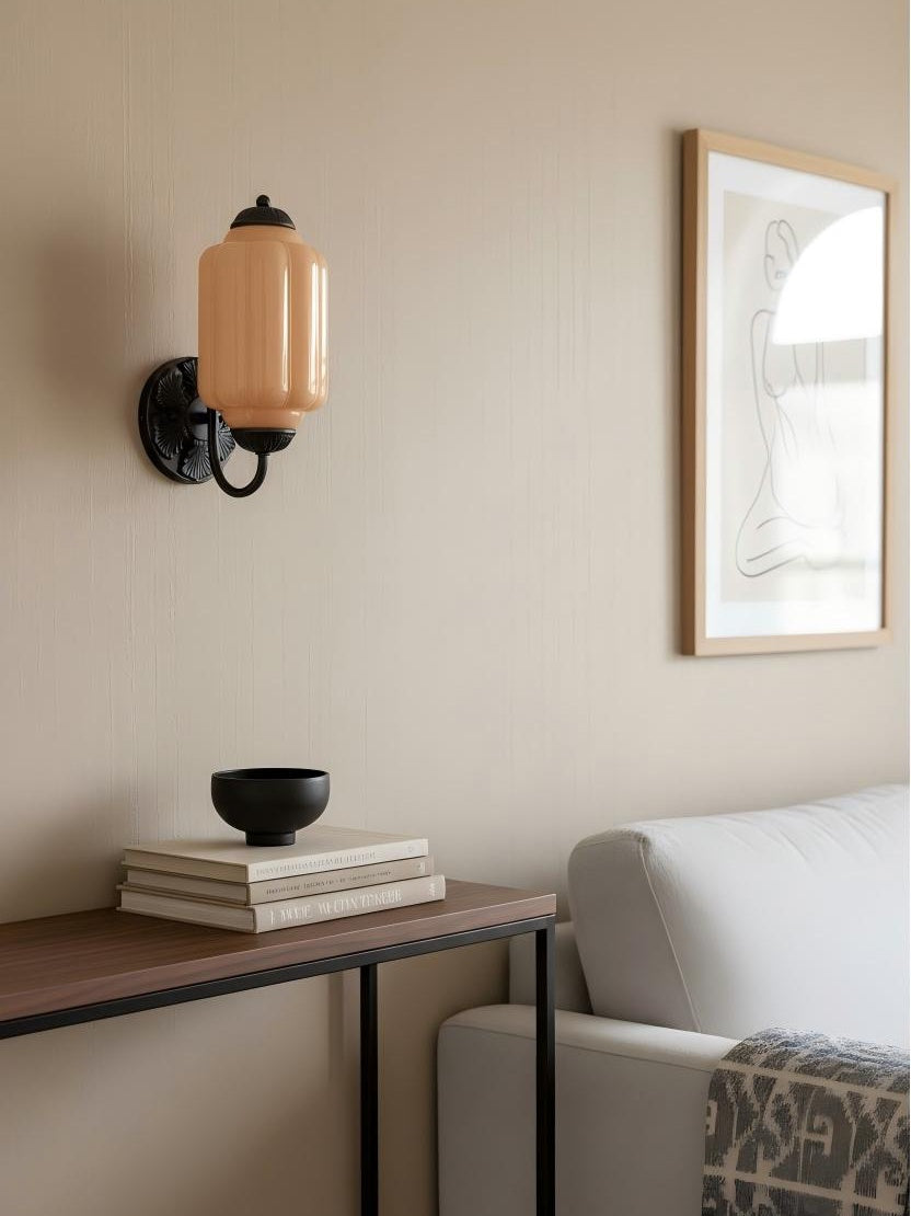 Vintage Milk Glass Sconce Bedside Hallway Eloise Wall Sconce | Esilora