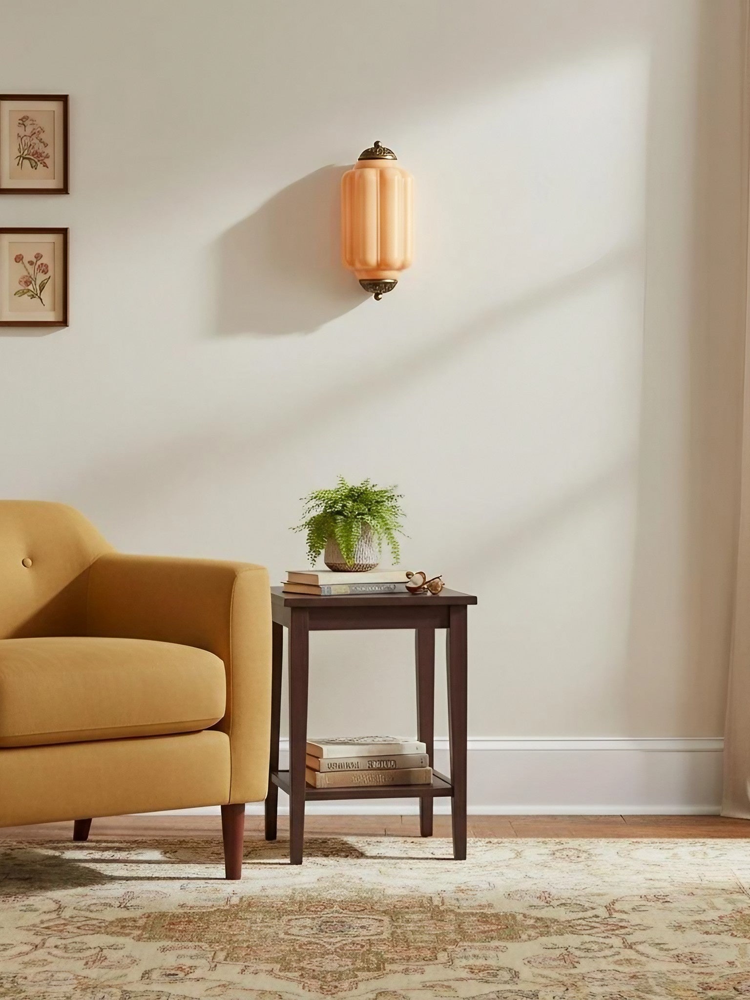Vintage Milk Glass Flush Eloise Wall Sconce for Bedside Hallway | Esilora