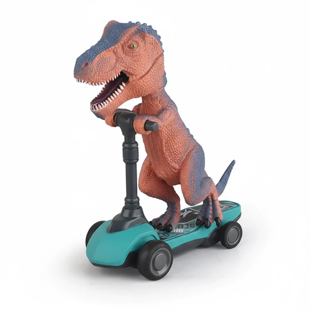 Miniature Dinosaur Scooter Toy – Pull-Back Rolling Model