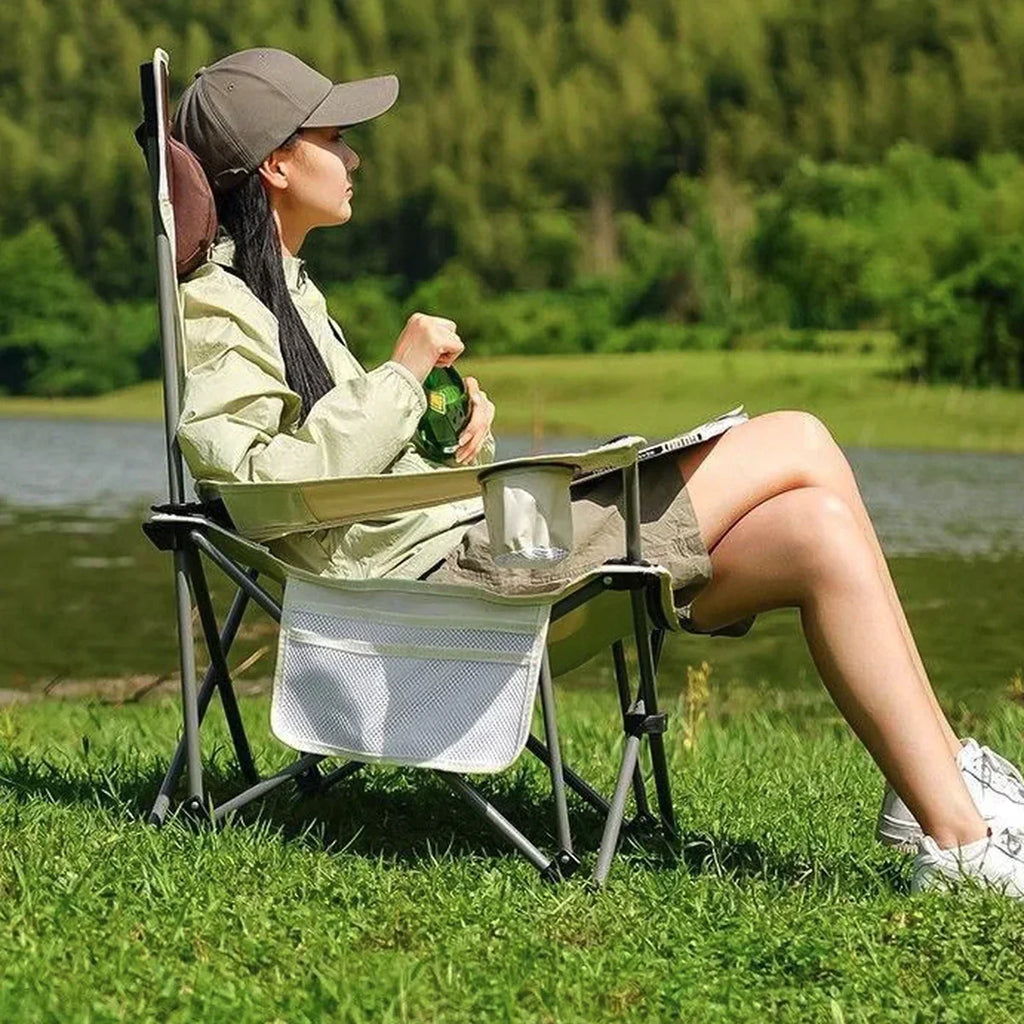 Portable Camping Chair with Reclining Feature for Outdoor Use - Esilora