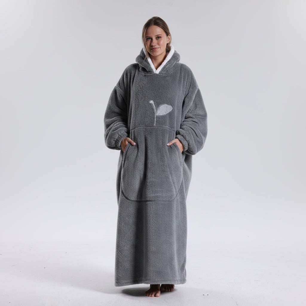 Oversized Deckenhoodie Hooded Wearable Blanket with Front Pouch