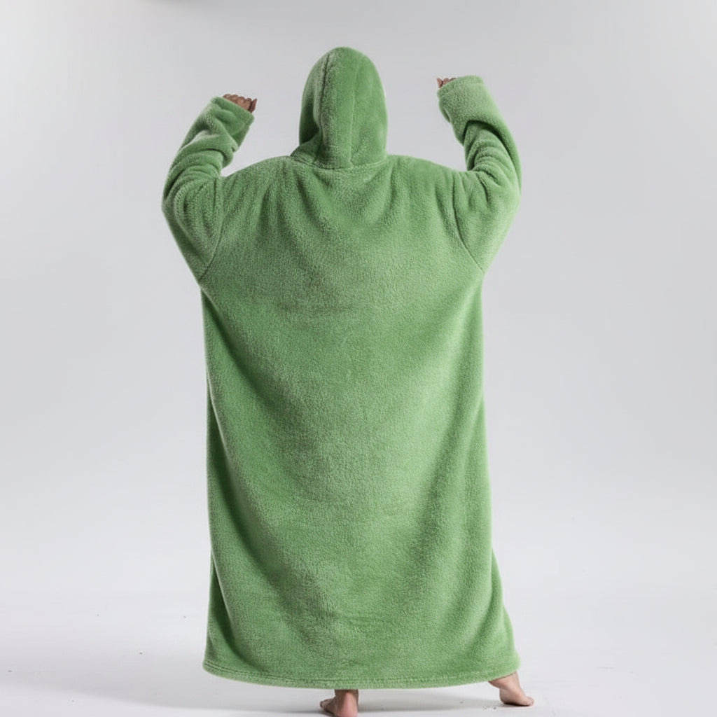 Oversized Deckenhoodie Hooded Wearable Blanket with Front Pouch