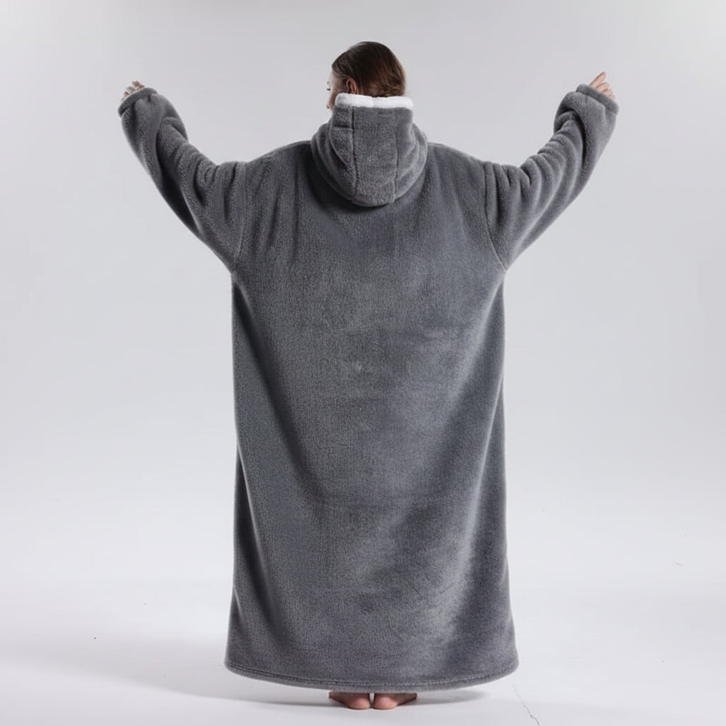 Couverture à capuche oversize chaude — Capuche, manches et grande poche
