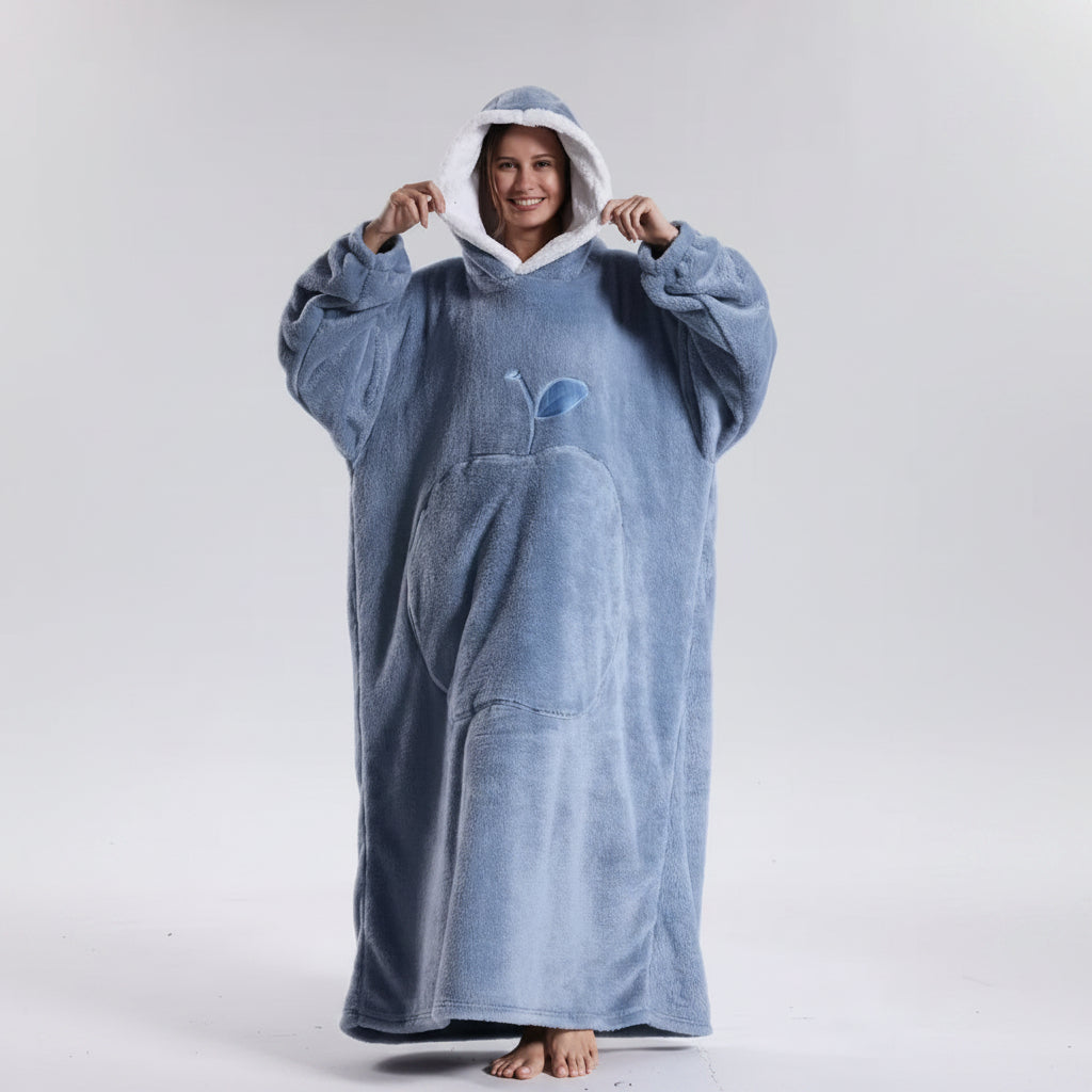 Oversized Deckenhoodie Hooded Wearable Blanket with Front Pouch