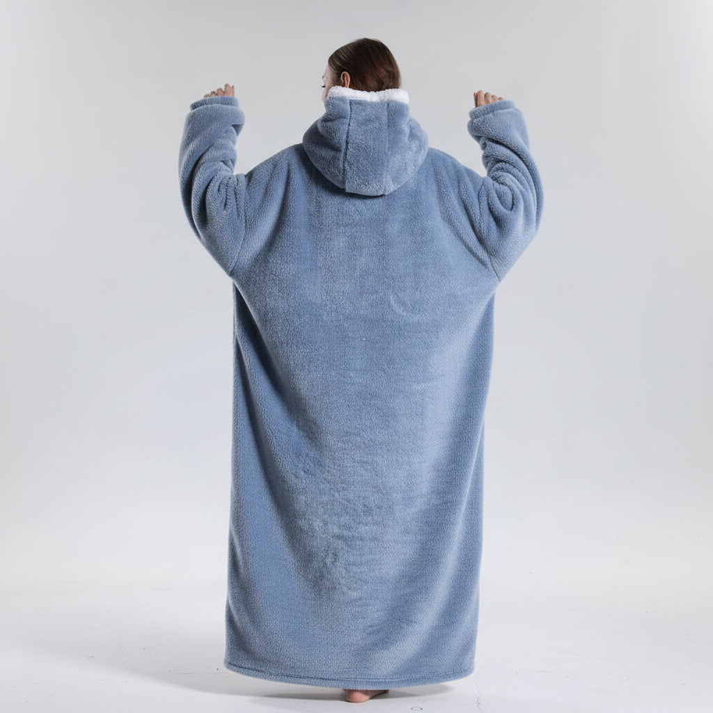 Couverture à capuche oversize chaude — Capuche, manches et grande poche