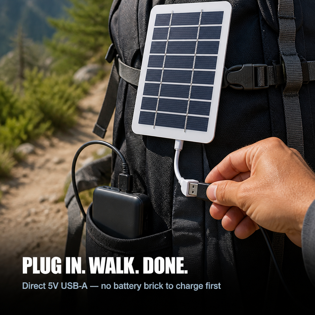 SolaraFlex — Clip On Your Pack, Top Off Power Banks While You Hike - Esilora