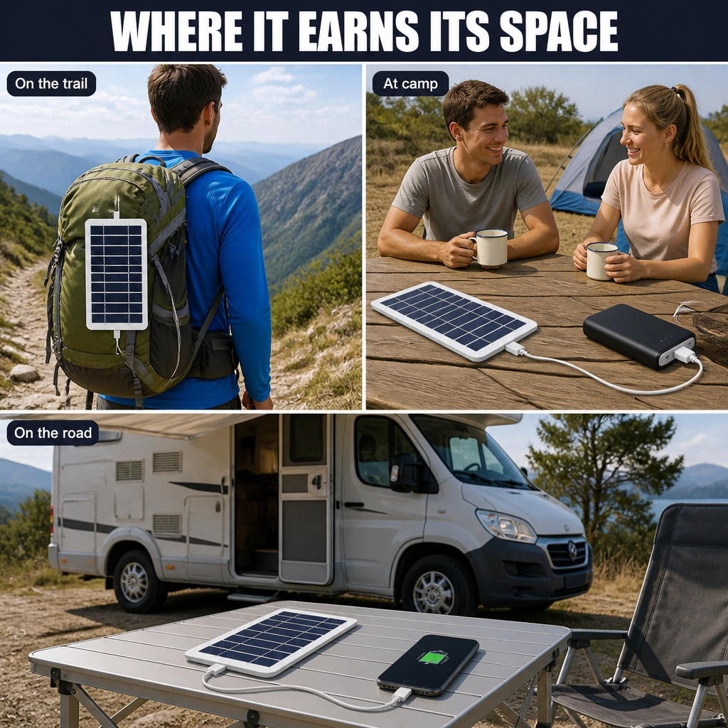 SolaraFlex — Clip On Your Pack, Top Off Power Banks While You Hike - Esilora