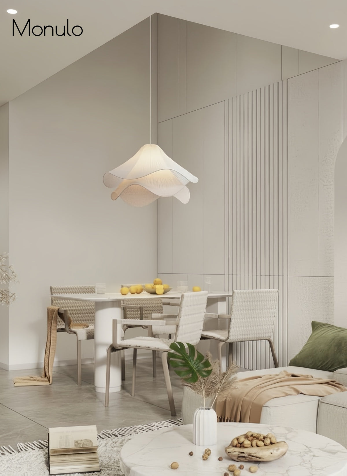 Oslan Contemporary Fabric Double-Layer Pleated Pendant – Bedroom or Café | Esilora
