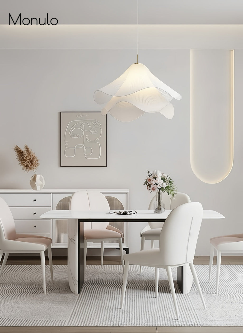 Oslan Contemporary Fabric Double-Layer Pleated Pendant – Bedroom or Café | Esilora