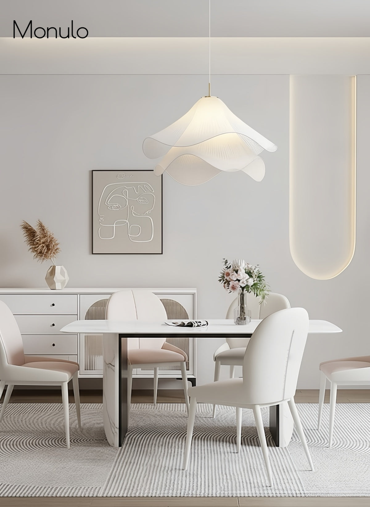 Oslan Contemporary Fabric Double-Layer Pleated Pendant – Bedroom or Café | Esilora