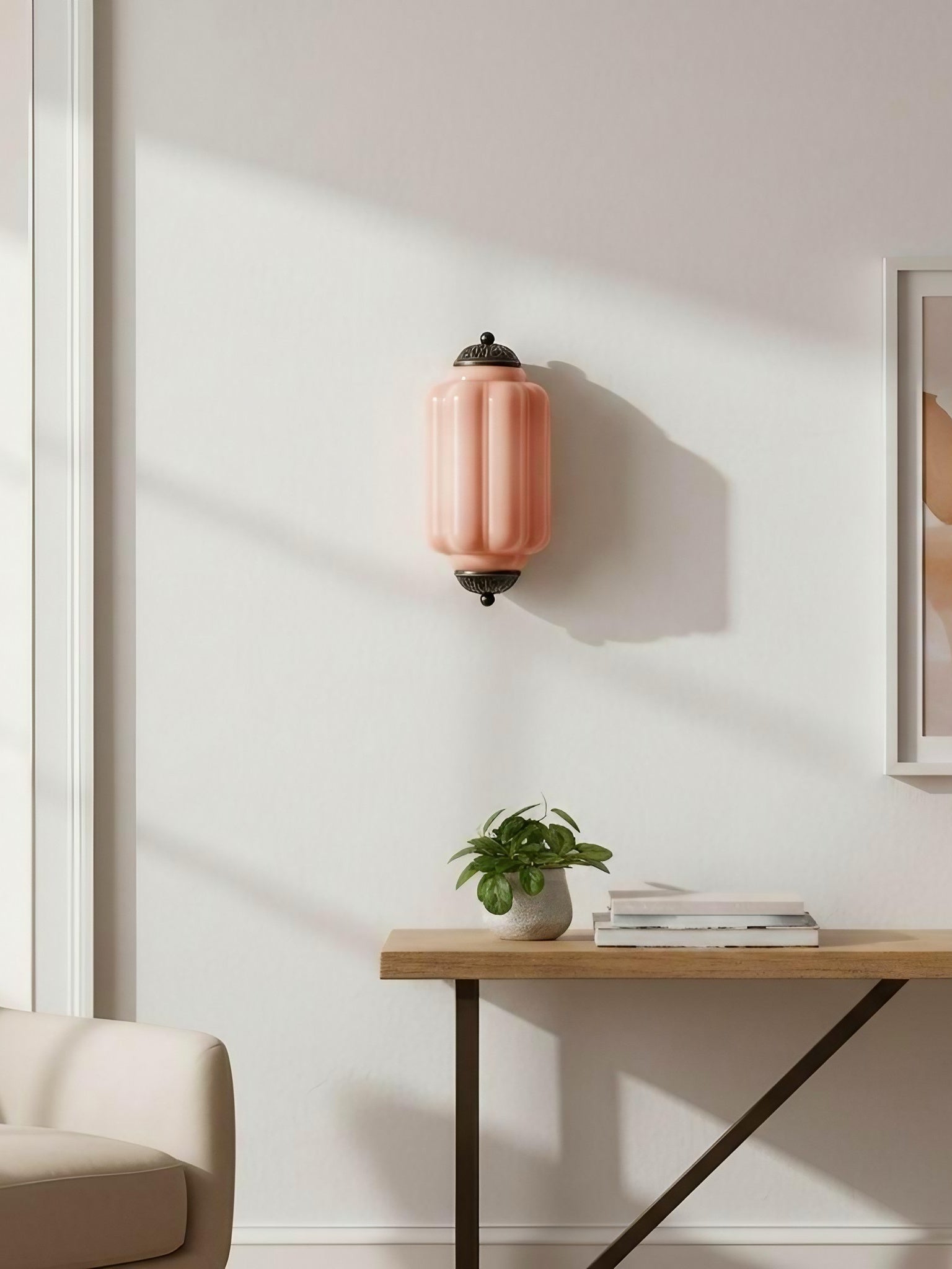 Vintage Milk Glass Flush Eloise Wall Sconce for Bedside Hallway | Esilora