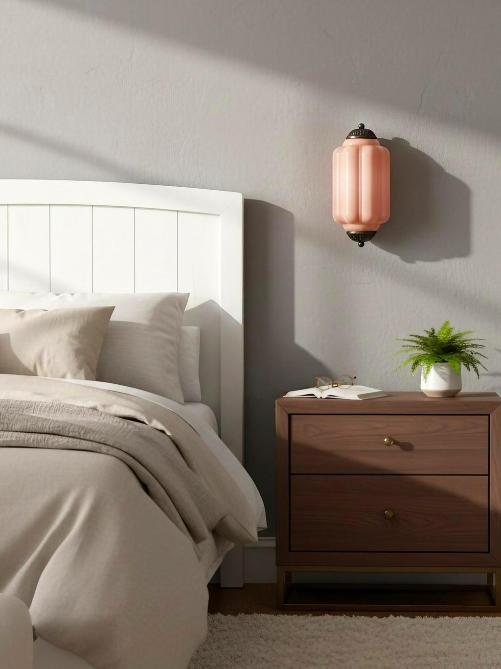 Vintage Milk Glass Flush Eloise Wall Sconce for Bedside Hallway | Esilora