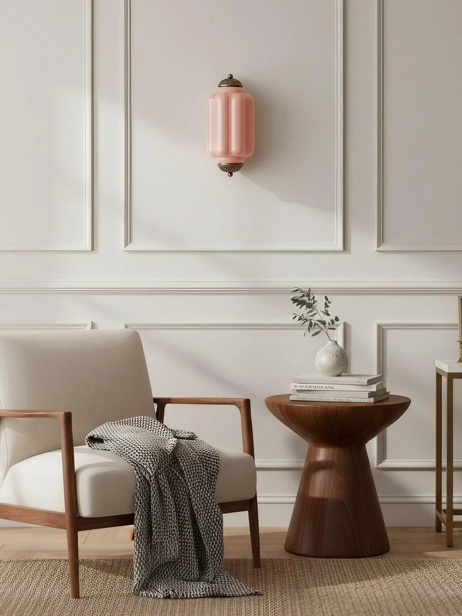 Vintage Milk Glass Flush Eloise Wall Sconce for Bedside Hallway | Esilora