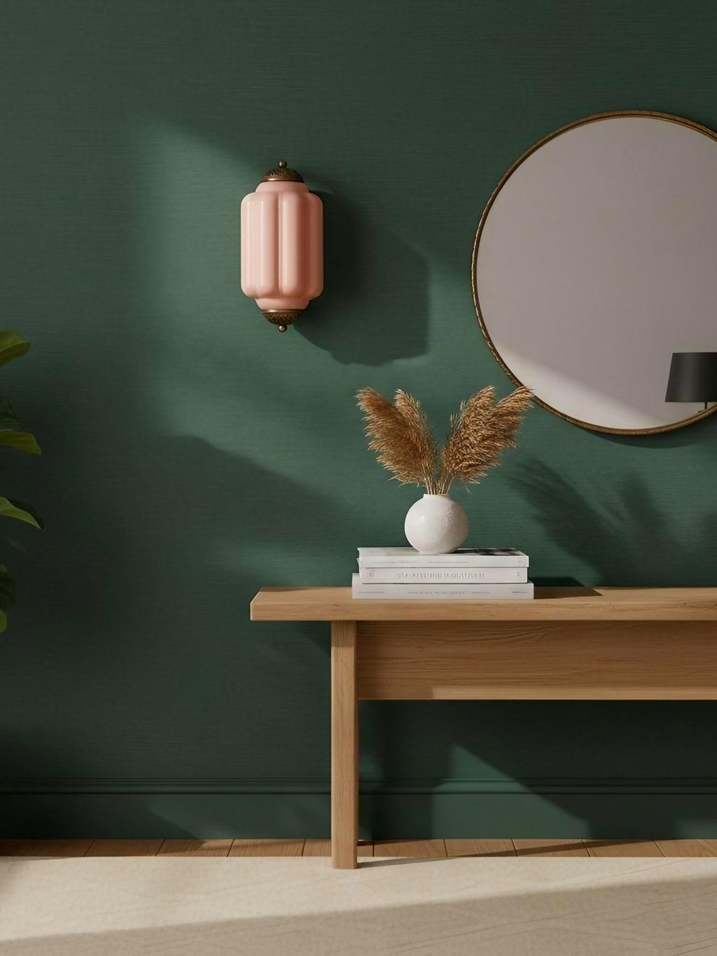 Vintage Milk Glass Flush Eloise Wall Sconce for Bedside Hallway | Esilora