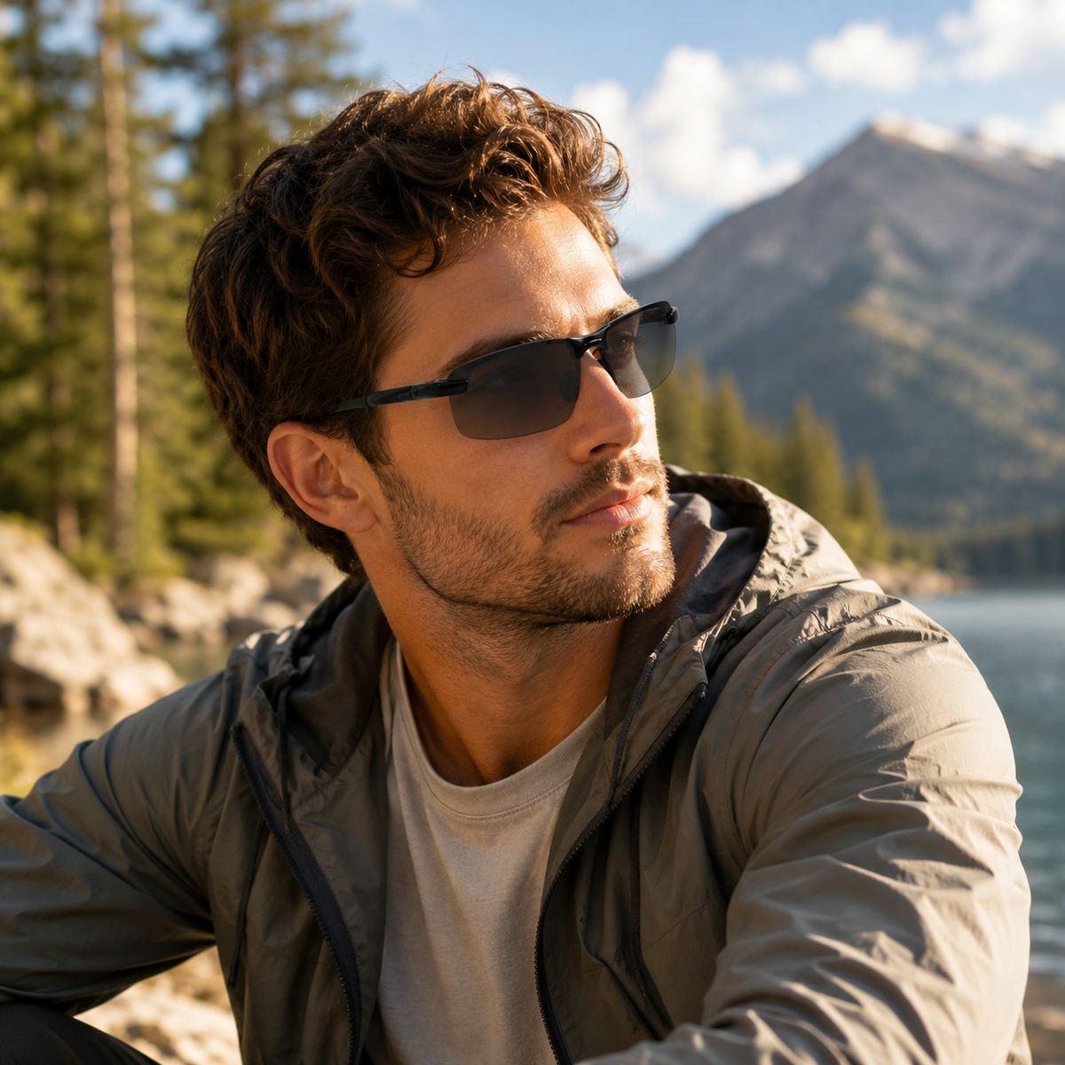 Óculos de sol polarizados fotocromáticos — lentes com proteção UV