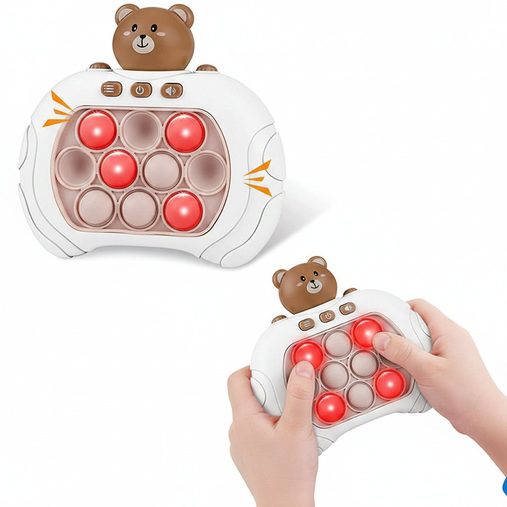 Interaktiv spelkonsol med Pop It - lysande knappar, reaktionsspel