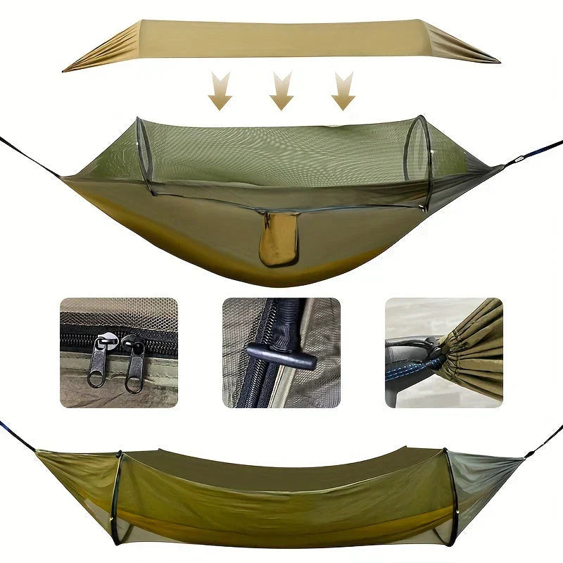 Hamaca para exterior con mosquitera y protección solar - Esilora