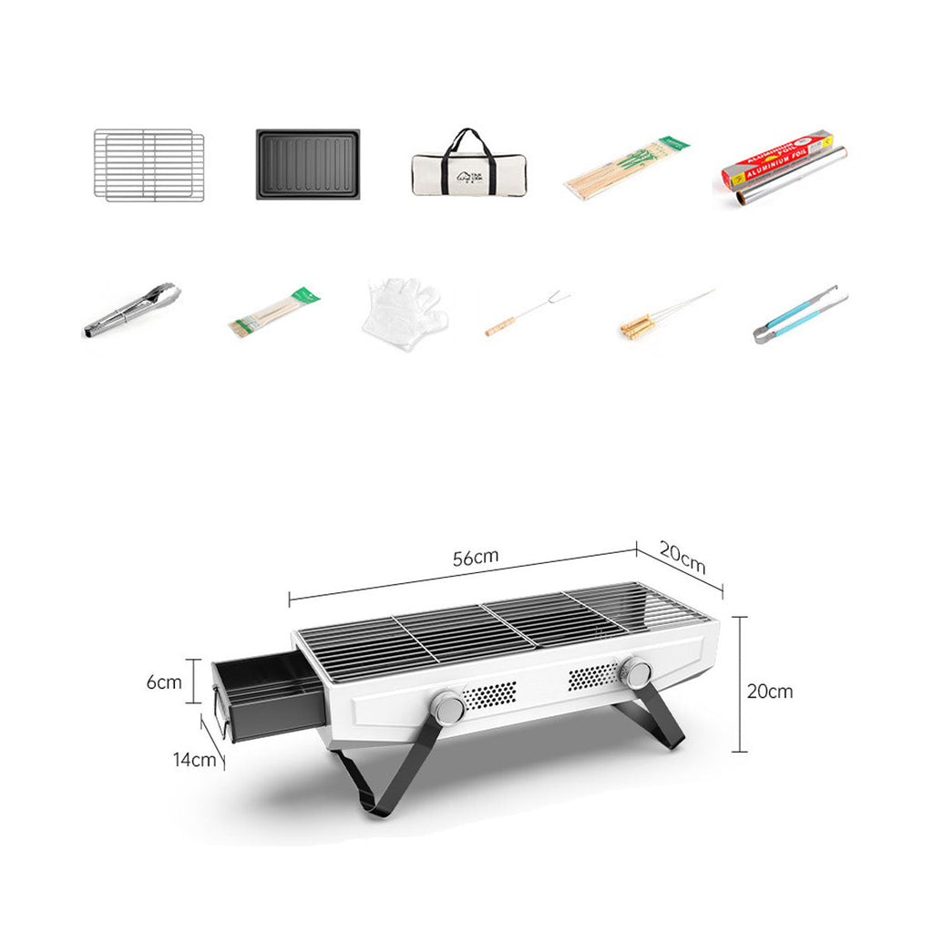 Stainless Steel Portable Grill for Camping and Outdoor Cooking - Esilora
