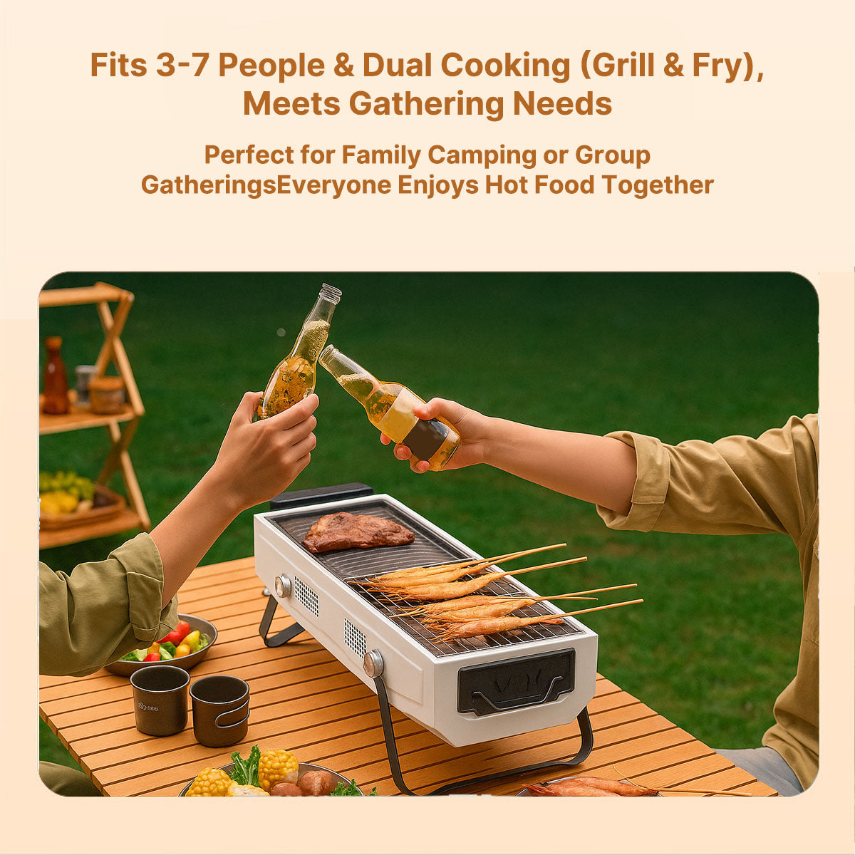 Stainless Steel Portable Grill for Camping and Outdoor Cooking - Esilora