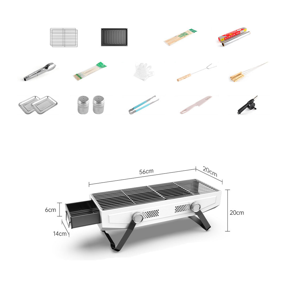 Stainless Steel Portable Grill for Camping and Outdoor Cooking - Esilora