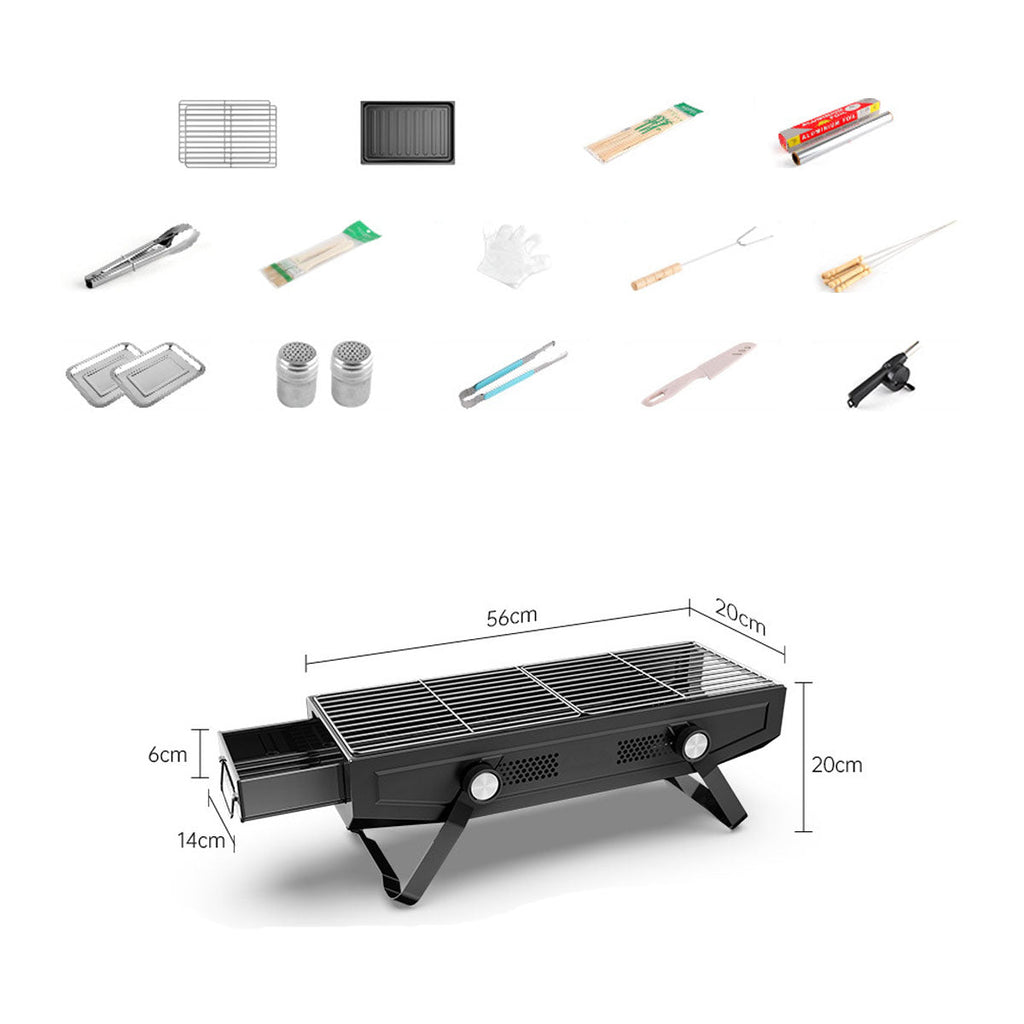 Stainless Steel Portable Grill for Camping and Outdoor Cooking - Esilora
