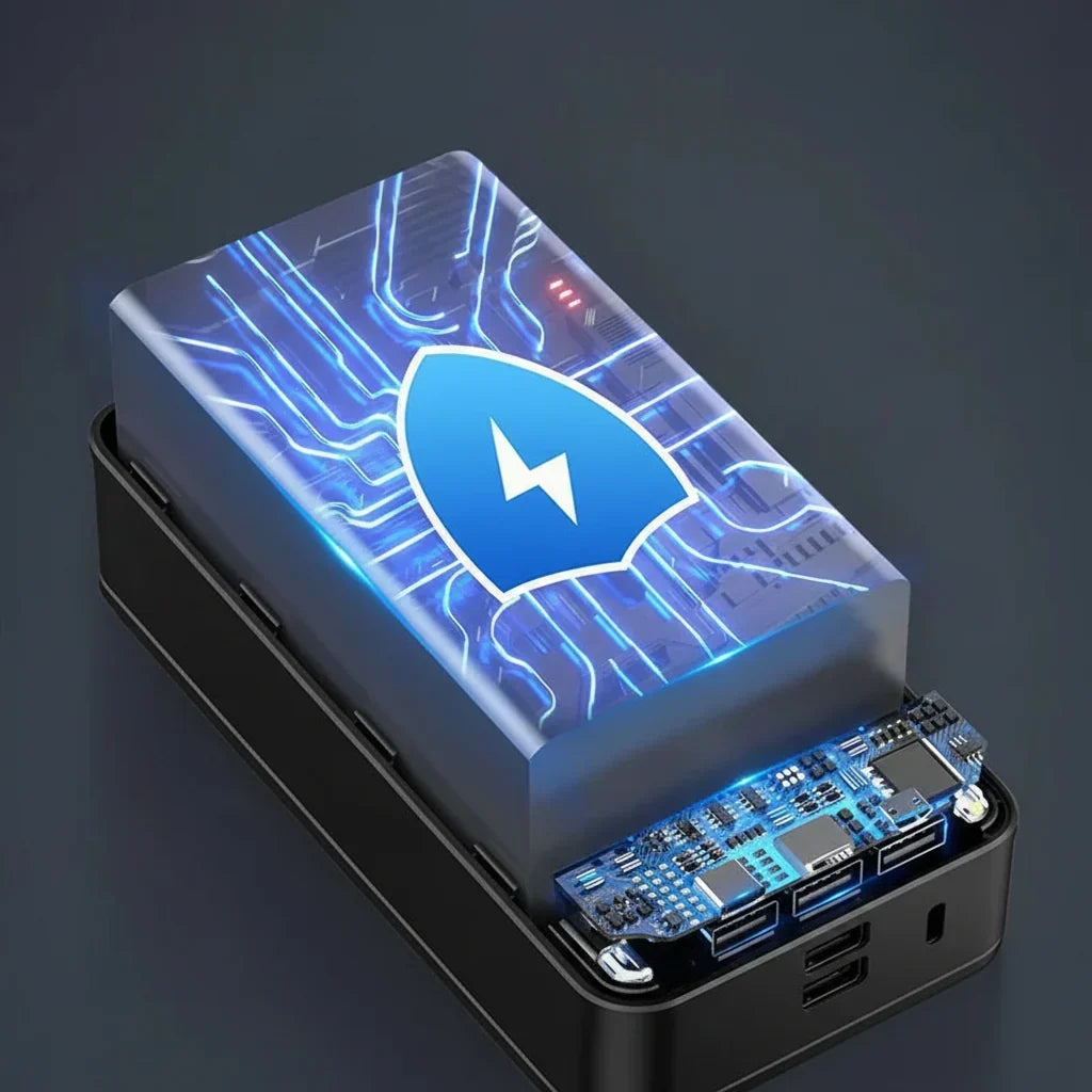 50.000-mAh-Schnelllade-Powerbank — Tragbares Ladegerät für Smartphones und Tablets