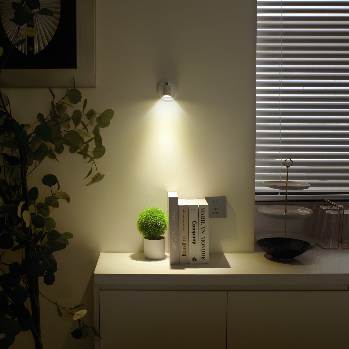 Dimmable LED Wall Light — Wireless Remote Control and Adjustable Aim