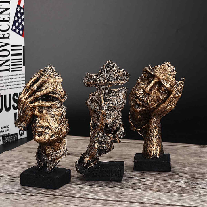 Sculpture abstraite dorée – Décoration moderne d’inspiration scandinave