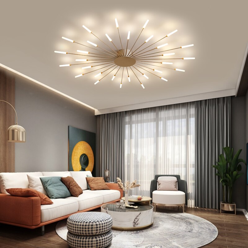 Lámpara de araña Aurestrom — diseño de remolino, varios LED, acabado de lujo