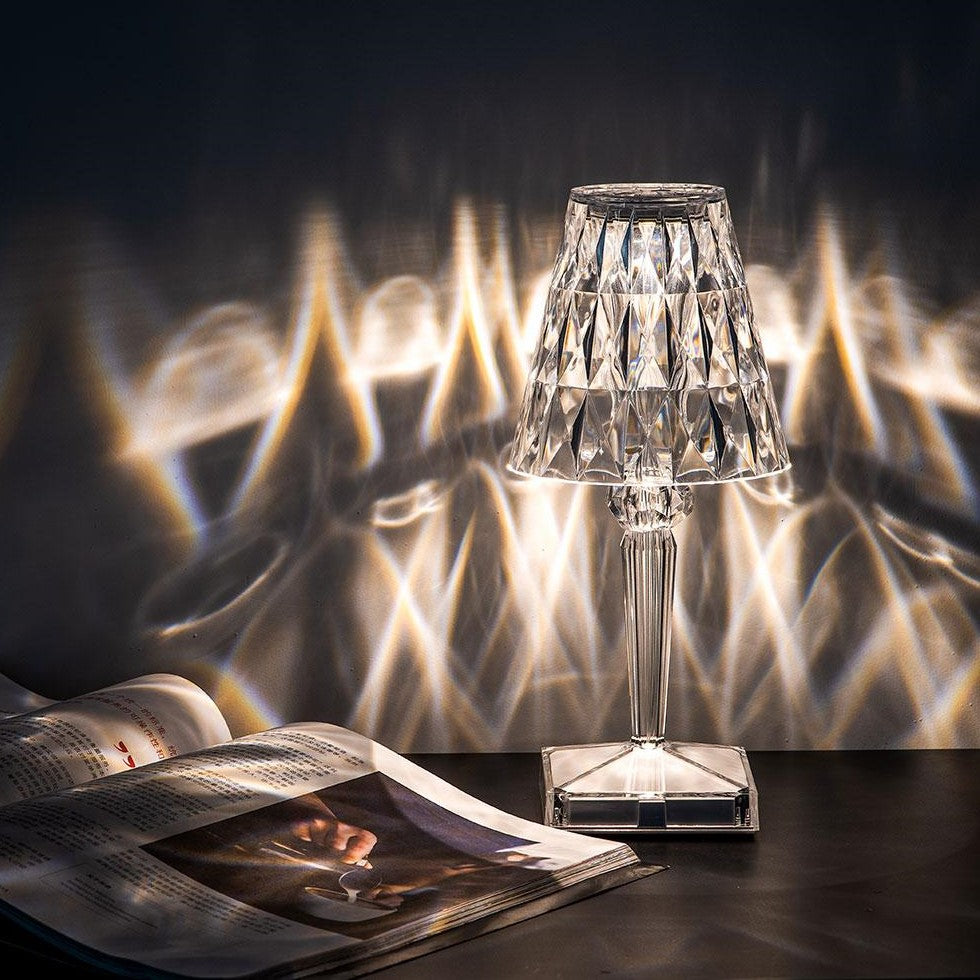 Lampă de masă LED modernă fără fir - design din cristal acrilic