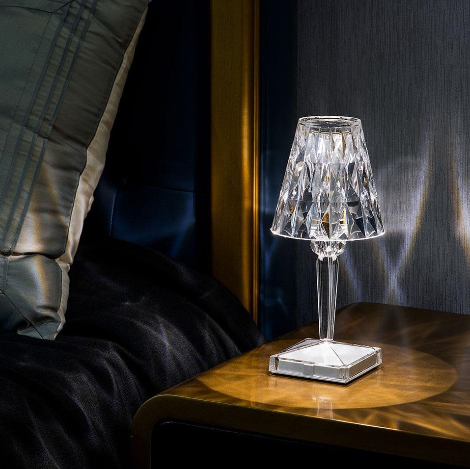 Lampă de masă LED modernă fără fir - design din cristal acrilic