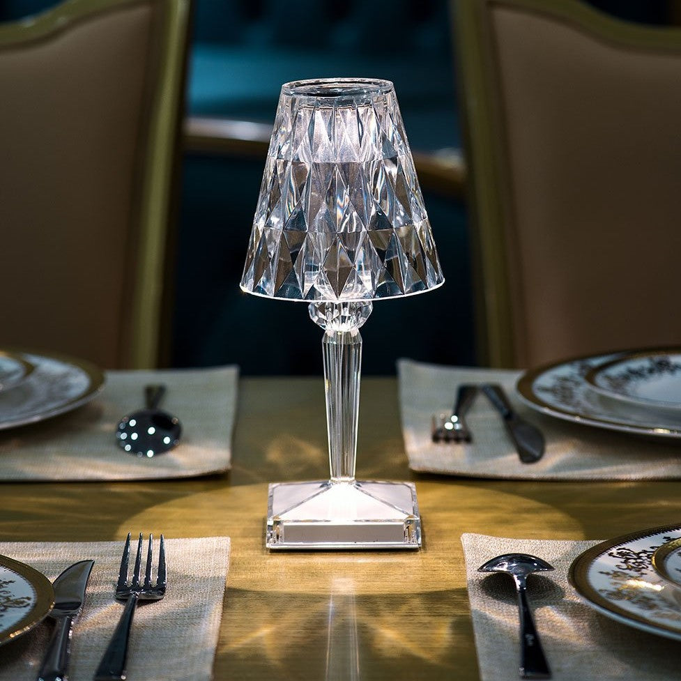 Lampă de masă LED modernă fără fir - design din cristal acrilic