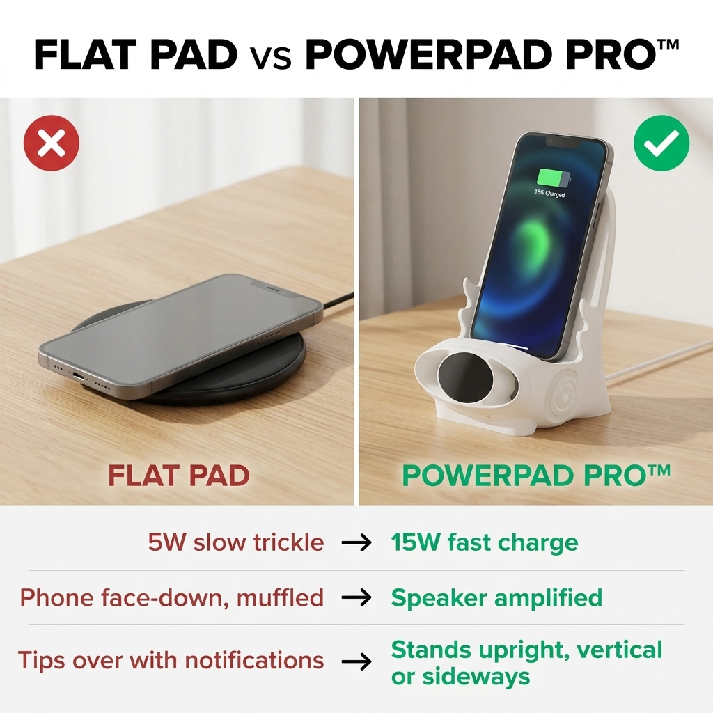 PowerPad Pro — Charge, Cradle, And Amplify Your Phone In One Compact Stand - Esilora