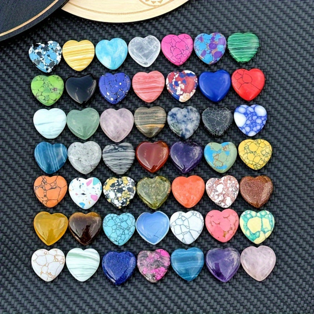 Mother's Day Heart Crystal Stone Set — Multicolored Smooth Ornaments