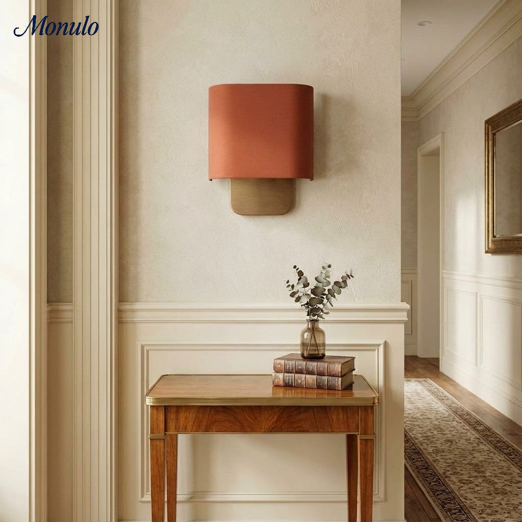 Nolvara Aleena Soft Fabric Luxe Metal Fabric Wall Sconce for Bedroom Reading Light | Esilora