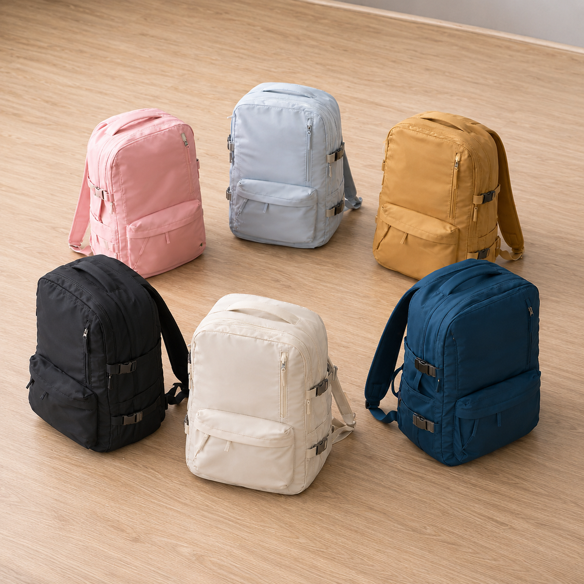 Carry-On Travel Backpack — Isolated Shoe Compartment, Compact Under-Seat Rucksack