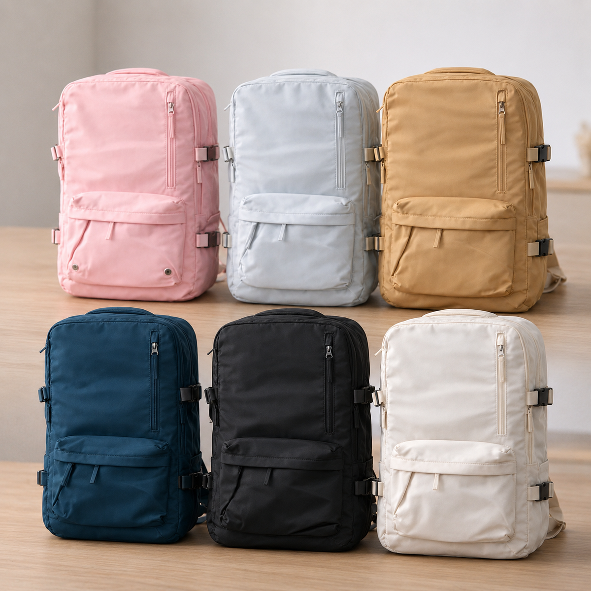 Carry-On Travel Backpack — Isolated Shoe Compartment, Compact Under-Seat Rucksack