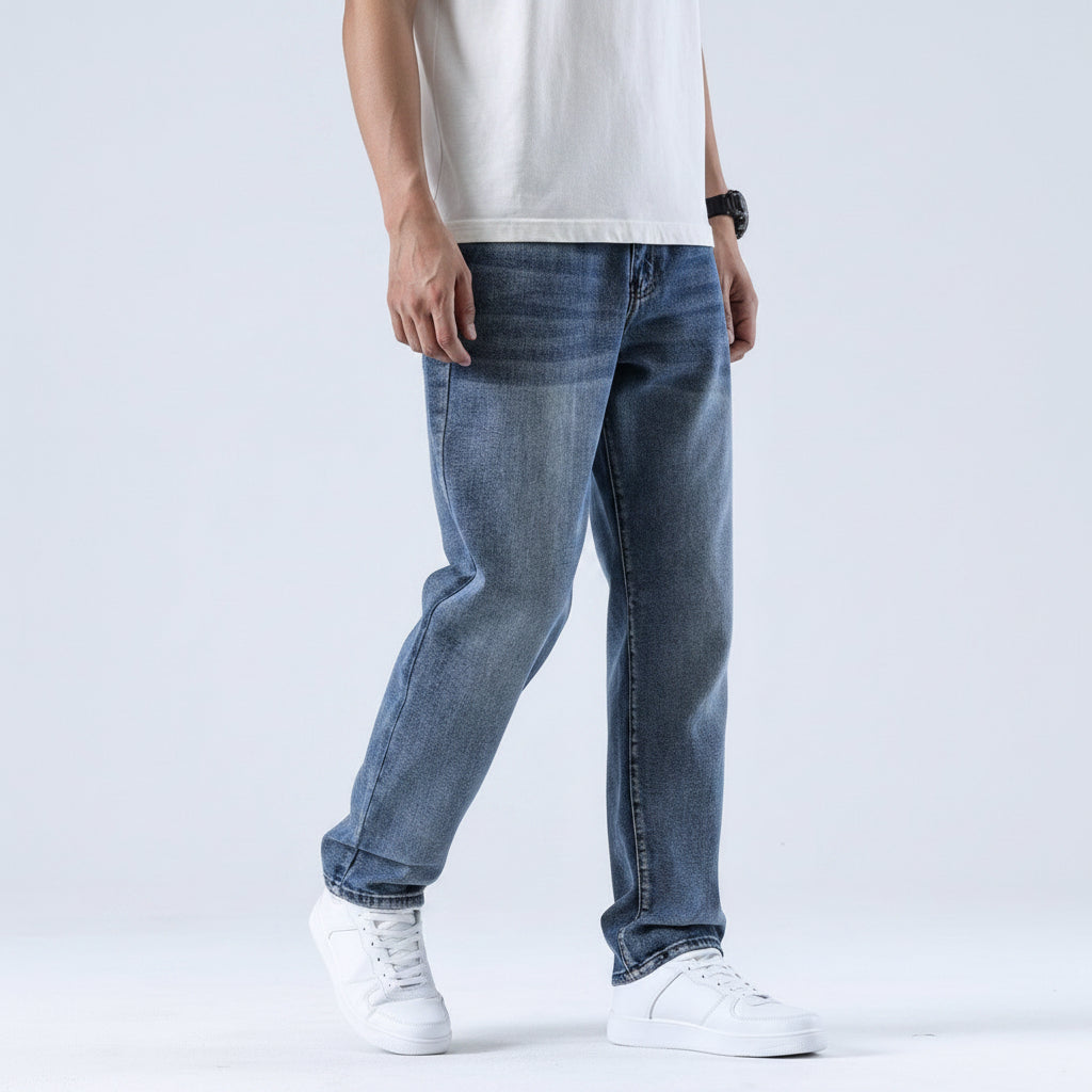 Blugi cu croială lejeră și picior drept — Stil clasic cu cinci buzunare