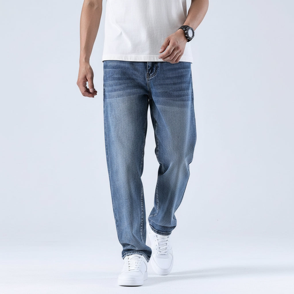 Blugi cu croială lejeră și picior drept — Stil clasic cu cinci buzunare