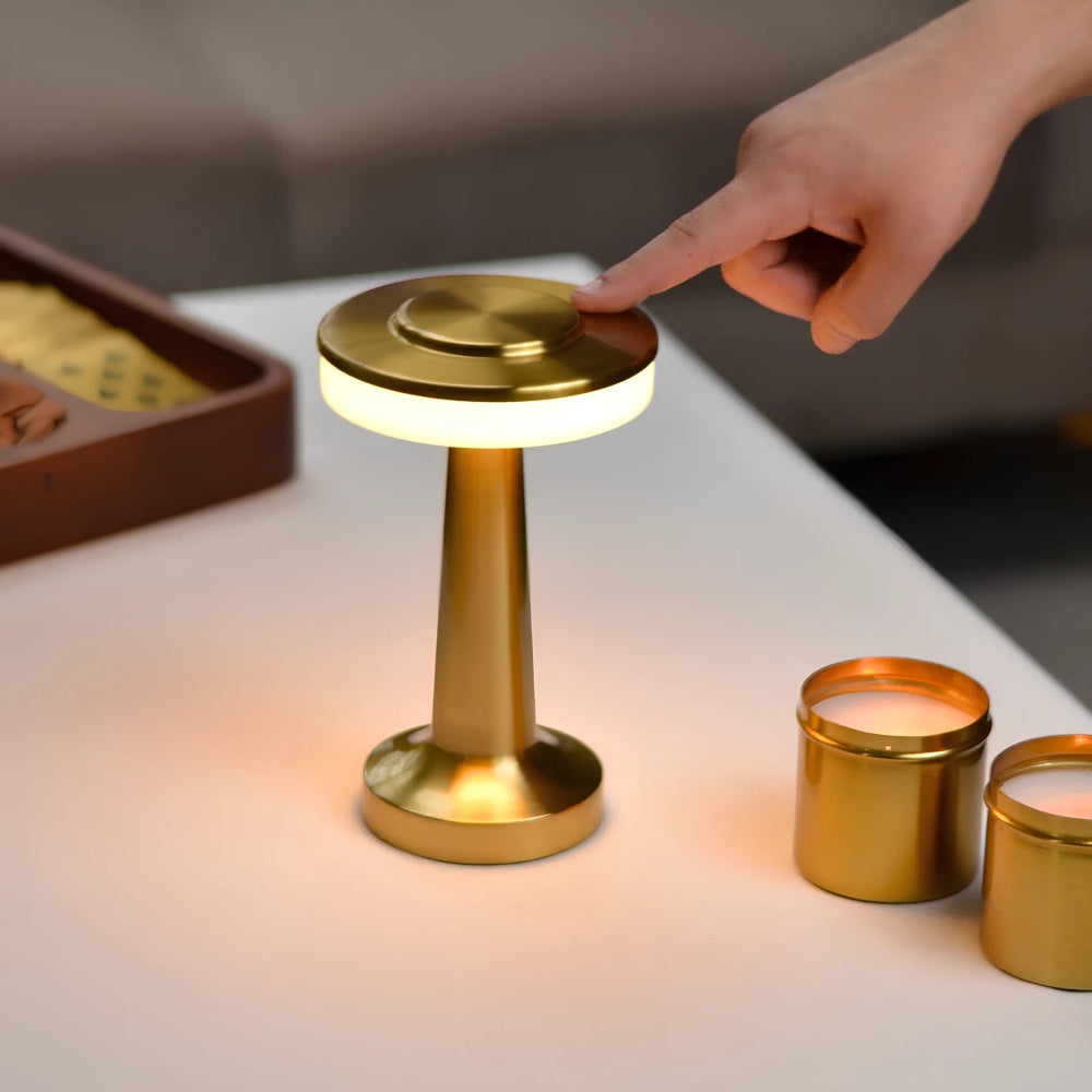 Retro bordslampa — modern design, sladdlös belysning