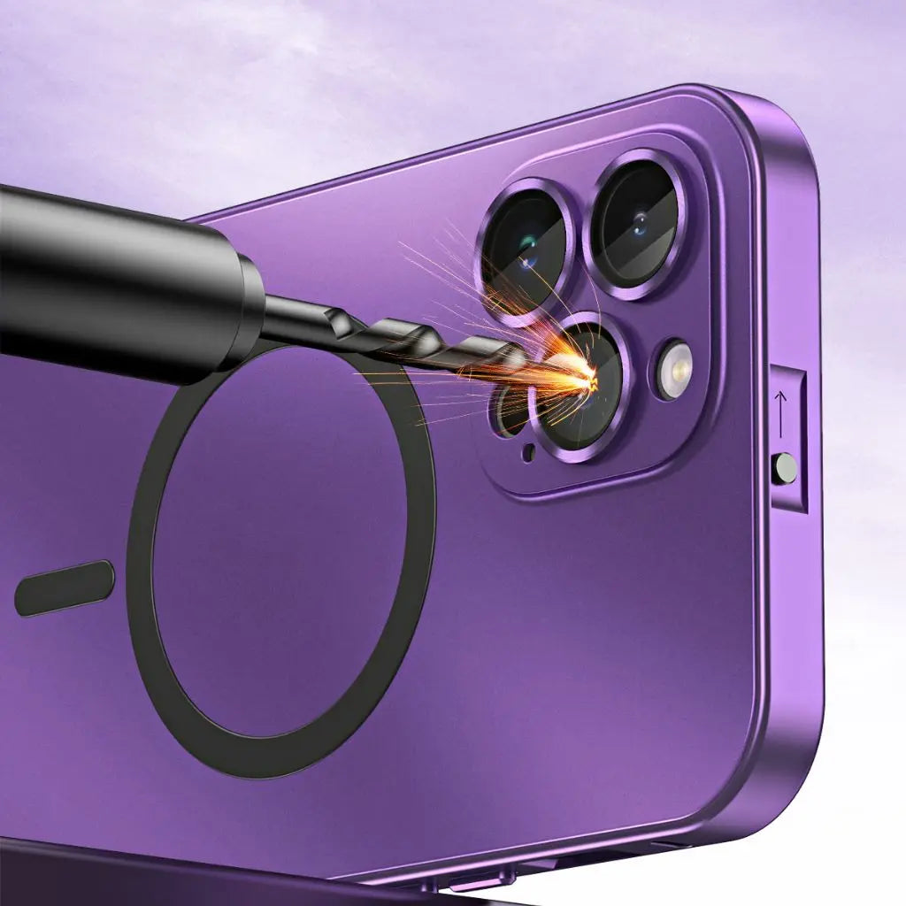 Carcasă magnetică subțire din metal pentru iPhone — husă de protecție la cădere