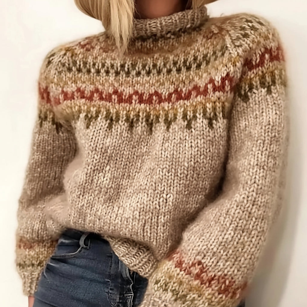 Rollkragen Strickpullover Norwegisches Muster - Image 4