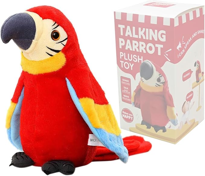 Talking Plush Parrot – Cuddly Toy for Interactive Fun - Esilora